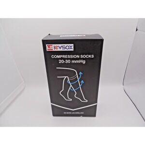 LEVSOX Compression Socks Women and Men, 20-30mmHg, Wide Calf  3 pair per box